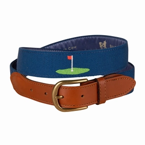 Golf Green Embroidered Belt