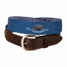 Harbor Seal Embroidered Belt
