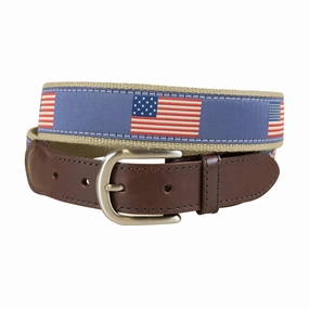 Historical American Flags Ribbon Club Belt
