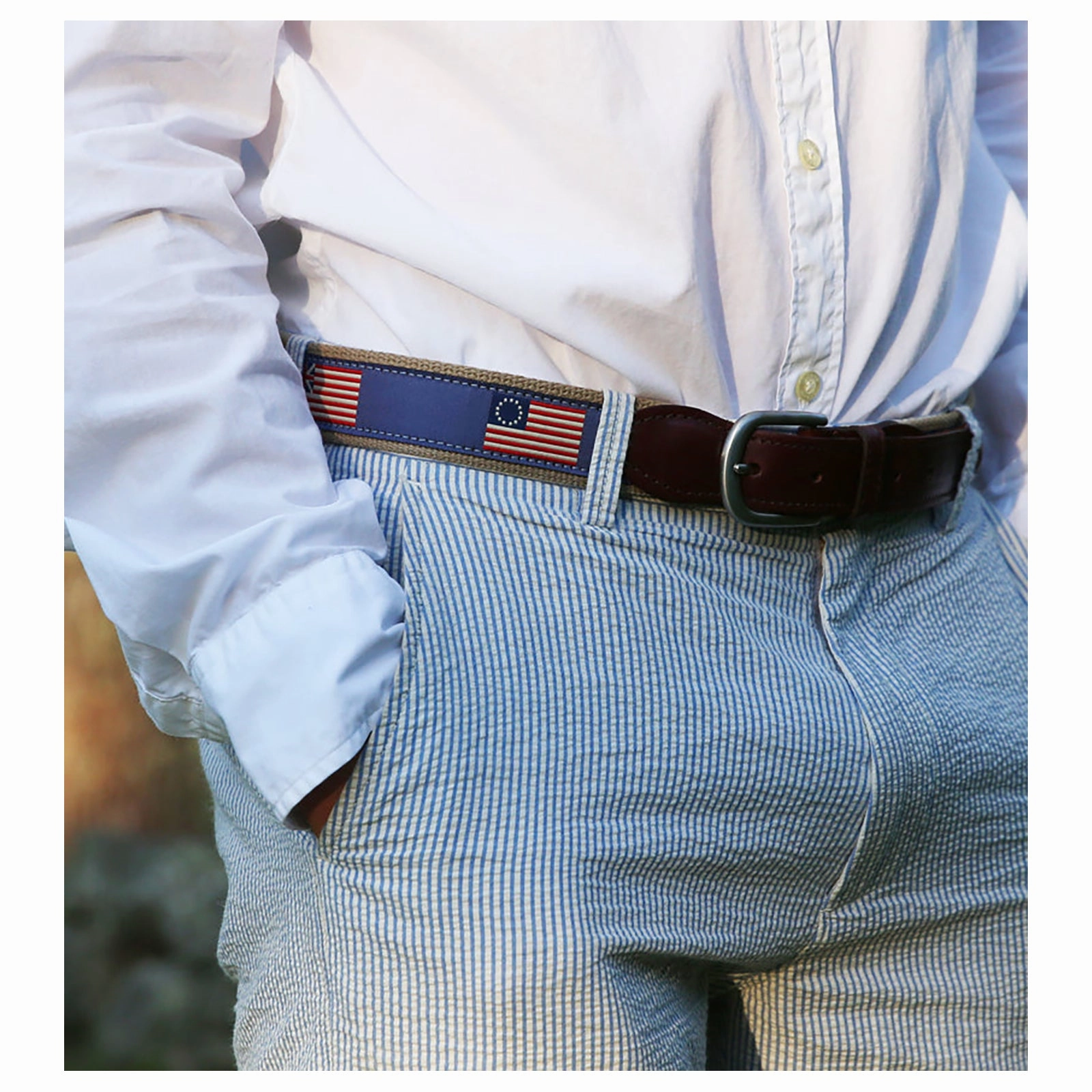 Historical American Flags Ribbon Club Belt