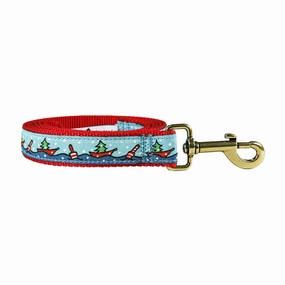 Holiday Boats Ribbon Dog Leash