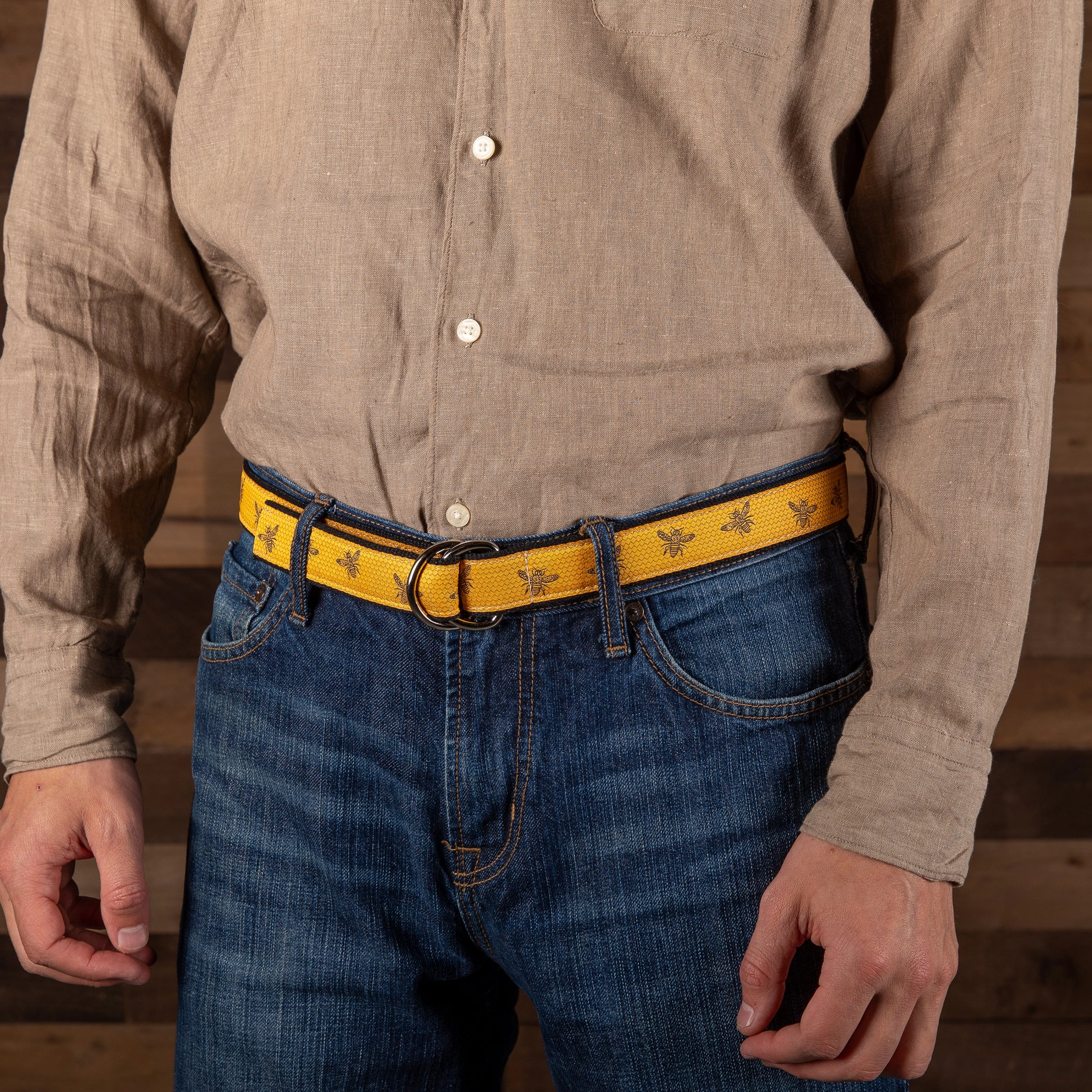 Honey Bees Ribbon D-Ring Belt