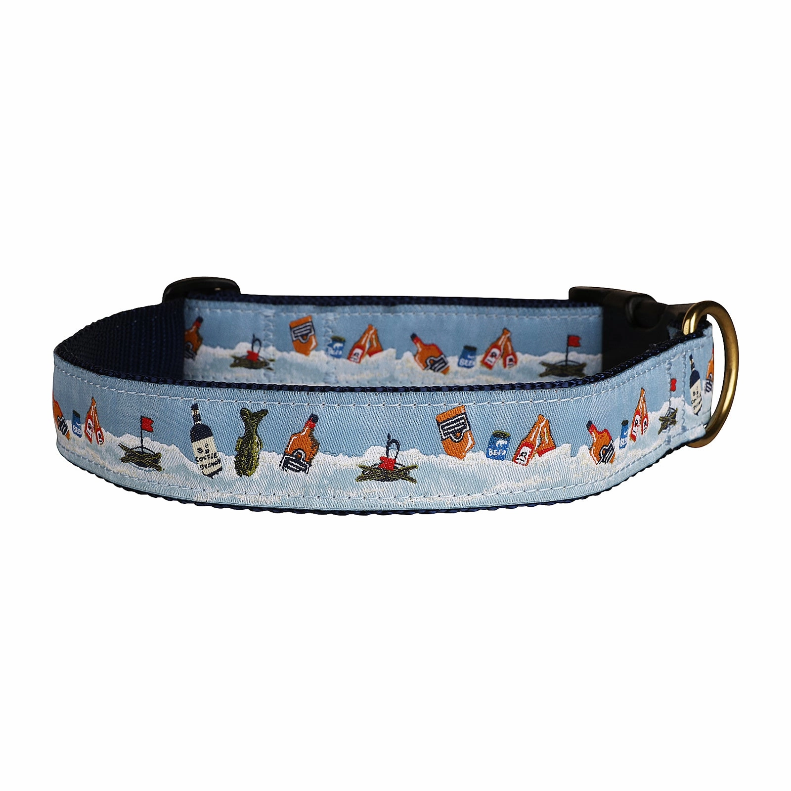 Ice Fishing 101 Ribbon Dog Collar