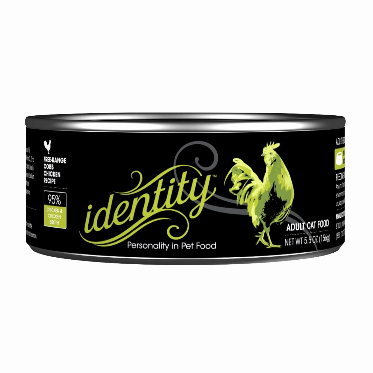 Identity 95% Free-Range Cobb Chicken & Chicken Broth Pate Wet Cat Food 5.5oz
