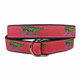 Iguana on Roller Skates Ribbon D-Ring Belt