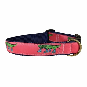 Iguana on Roller Skates Ribbon Dog Collar