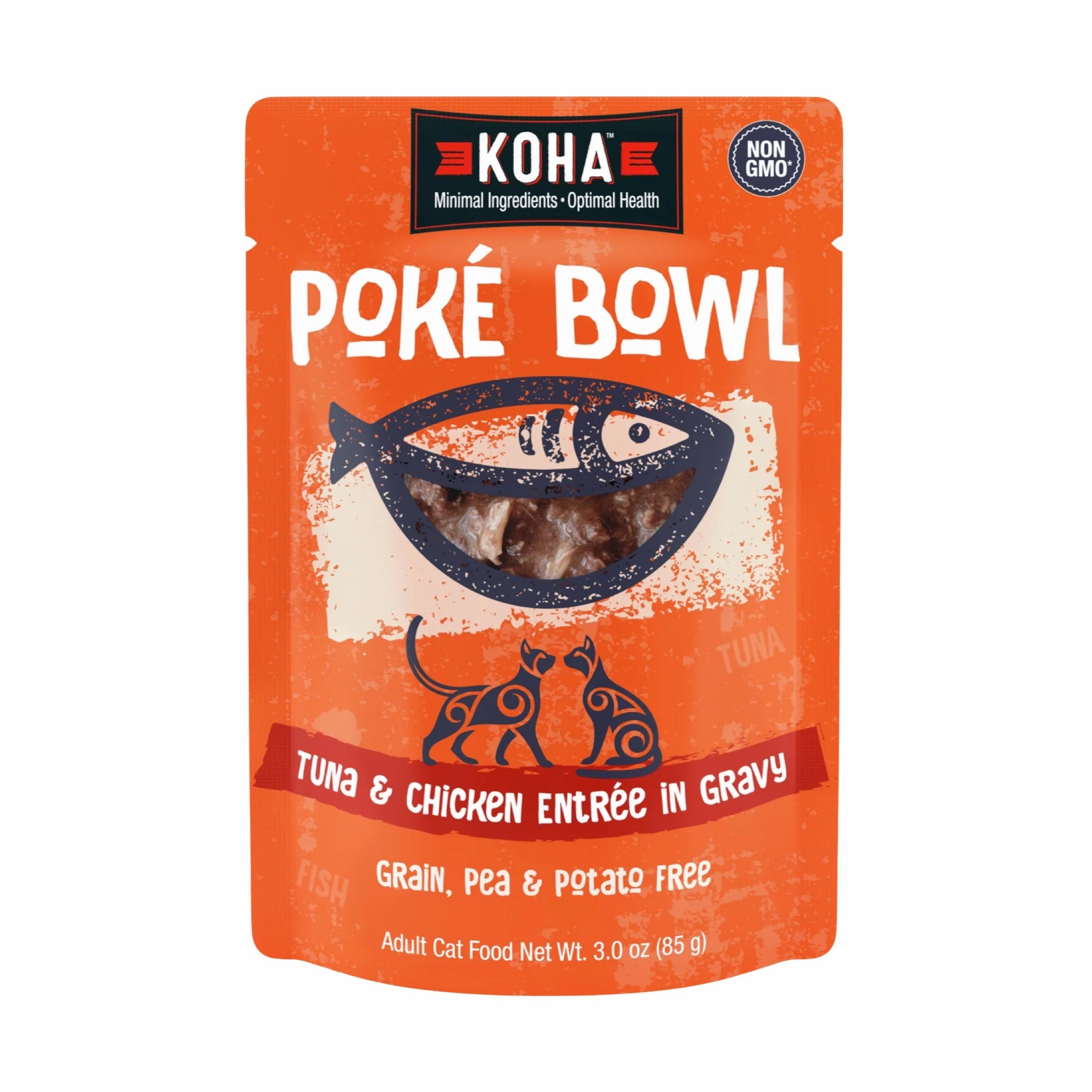 KOHA Poke Bowl Tuna & Chicken Entree Cat Food Pouch