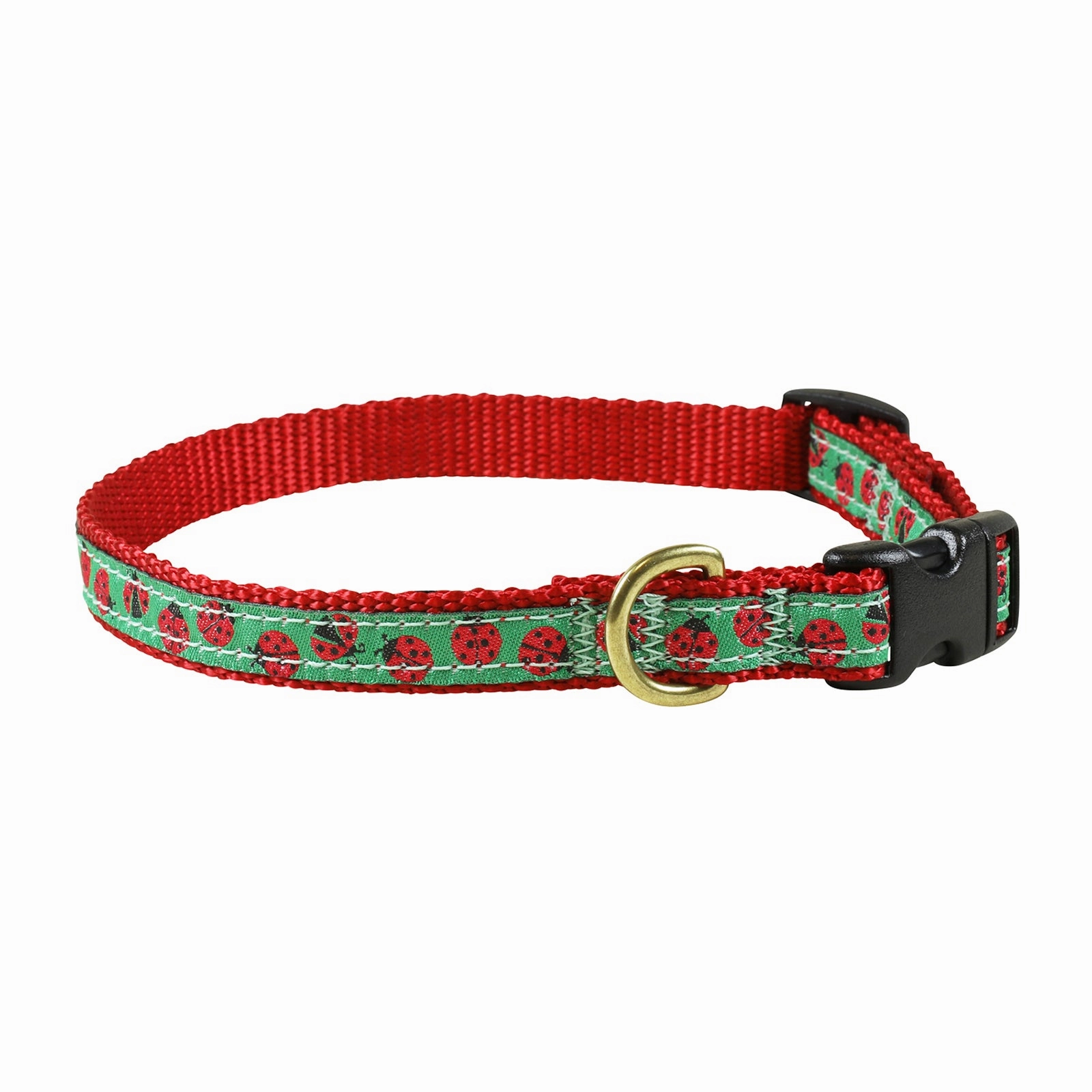 Lady Bugs Ribbon Dog Collar