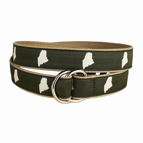 Maine Silhouette Ribbon D-Ring Belt