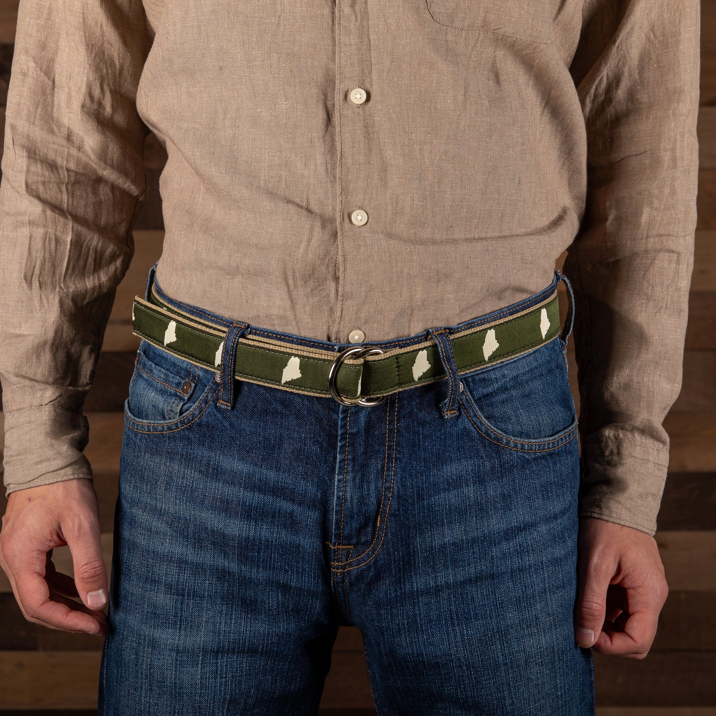 Maine Silhouette Ribbon D-Ring Belt