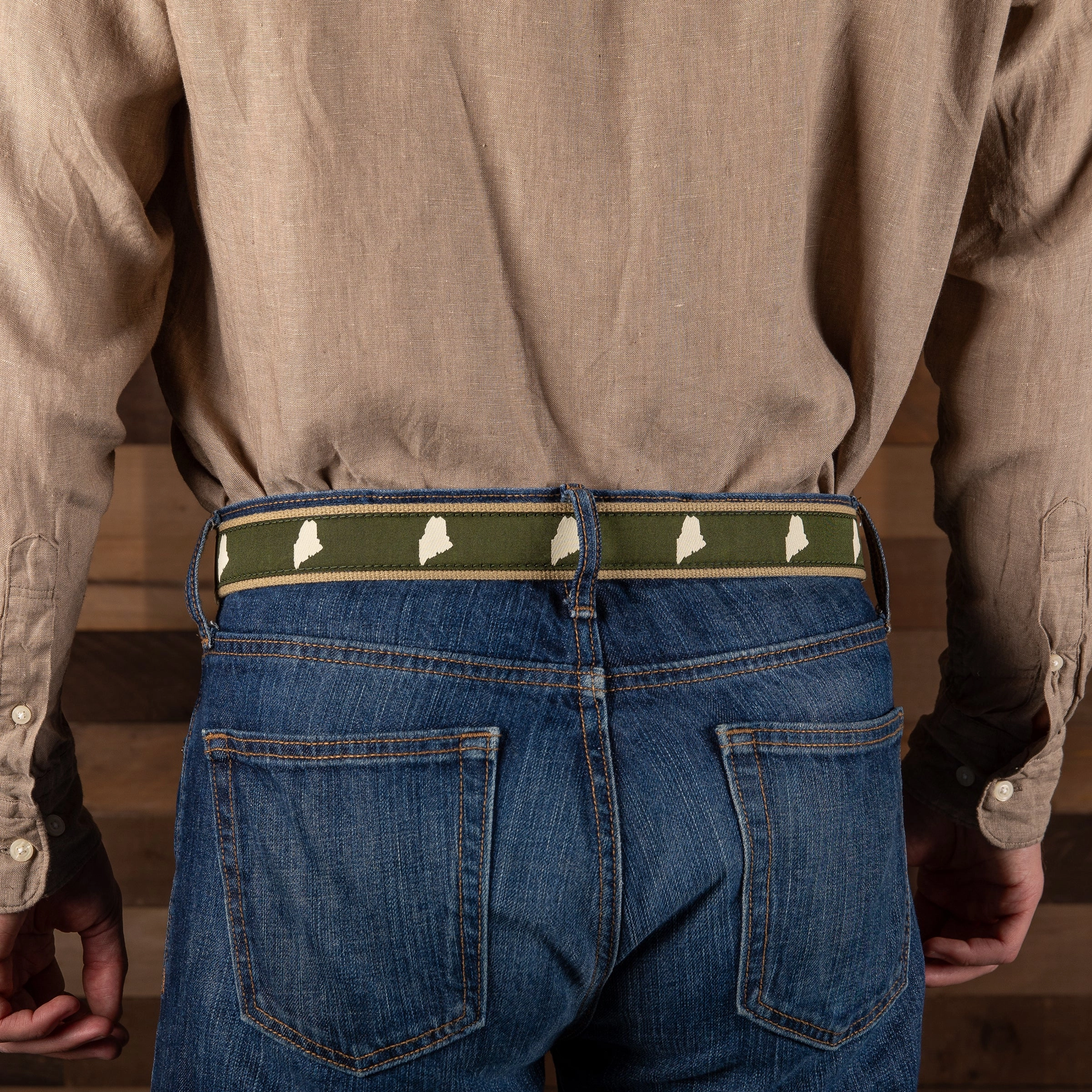 Maine Silhouette Ribbon D-Ring Belt