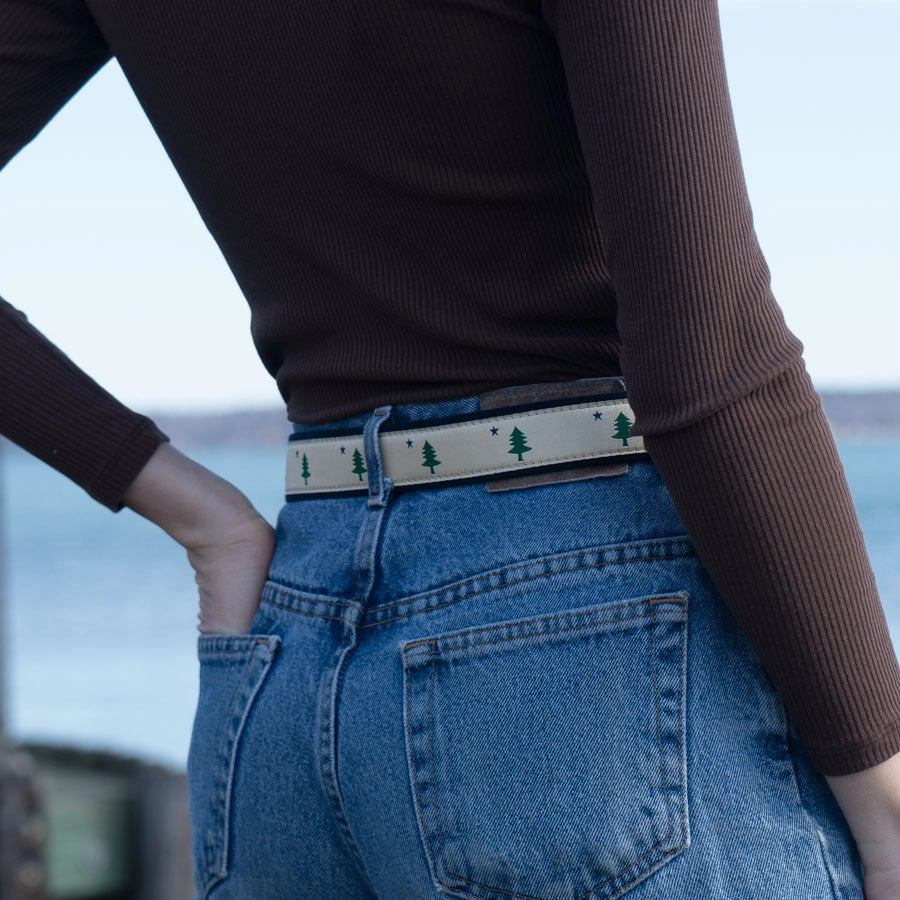 Maine Tree & Star Ribbon Club Belt