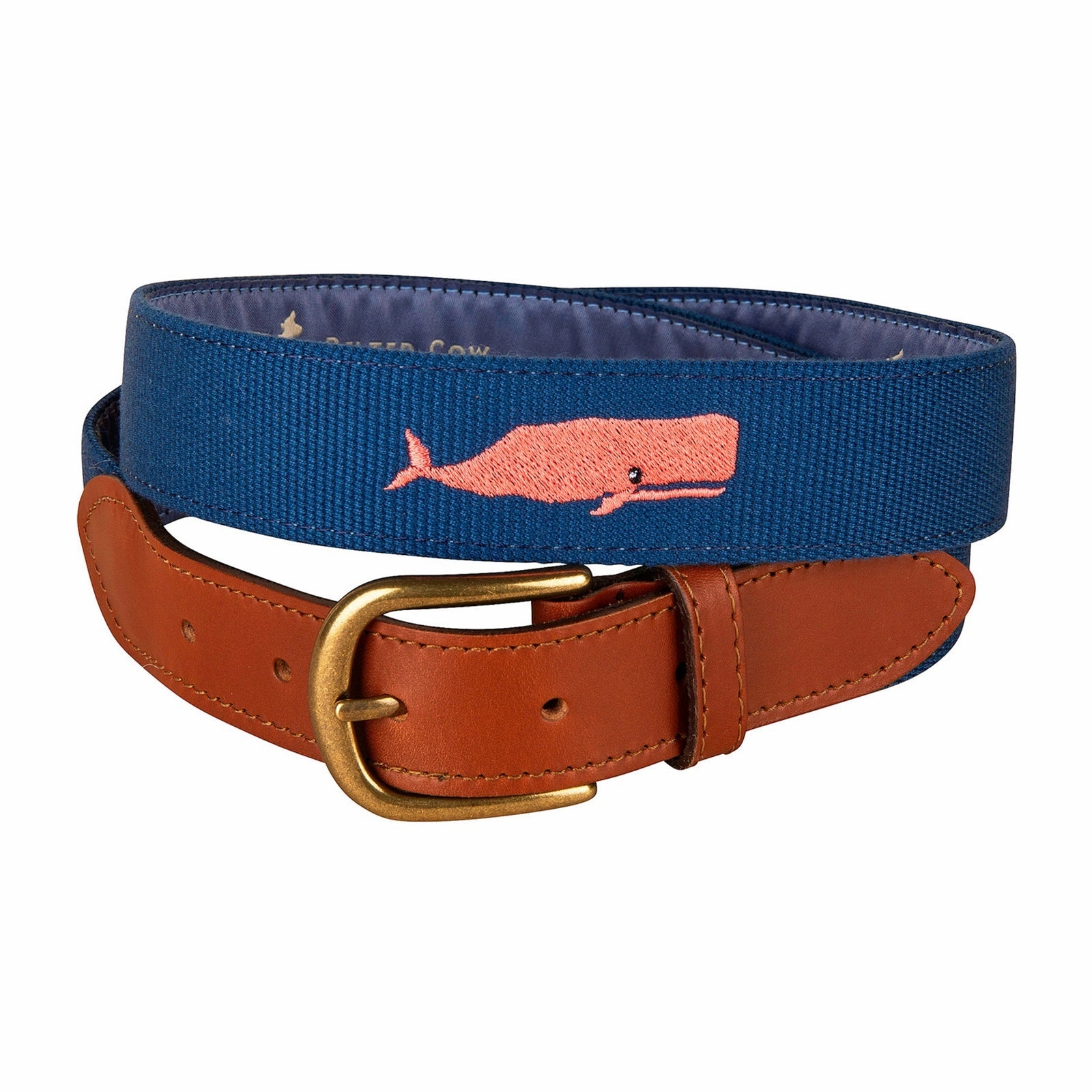 Moby Whale Embroidered Belt