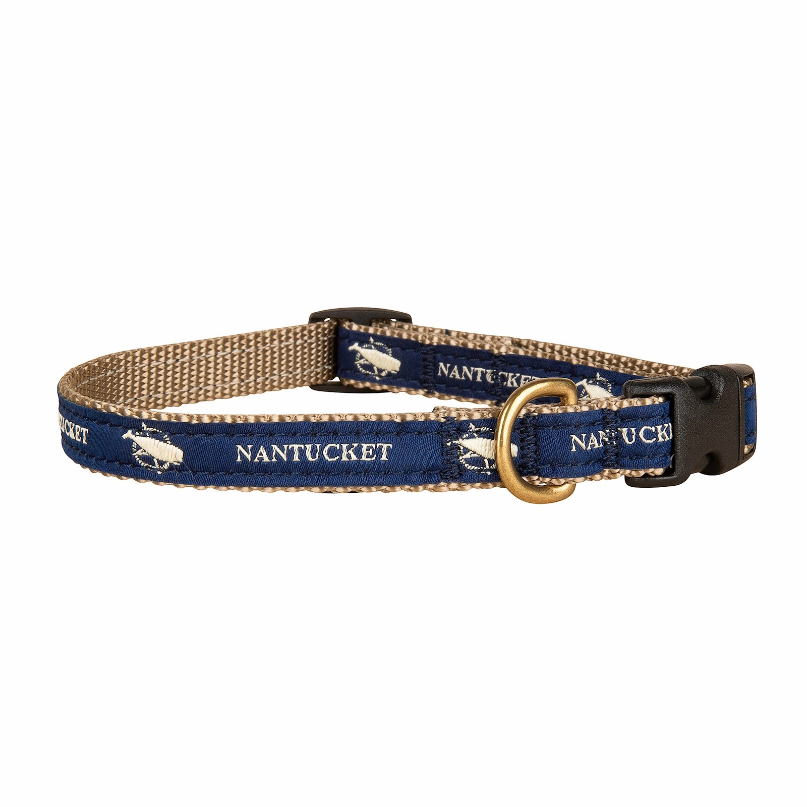 Nantucket Flag Ribbon Dog Collar