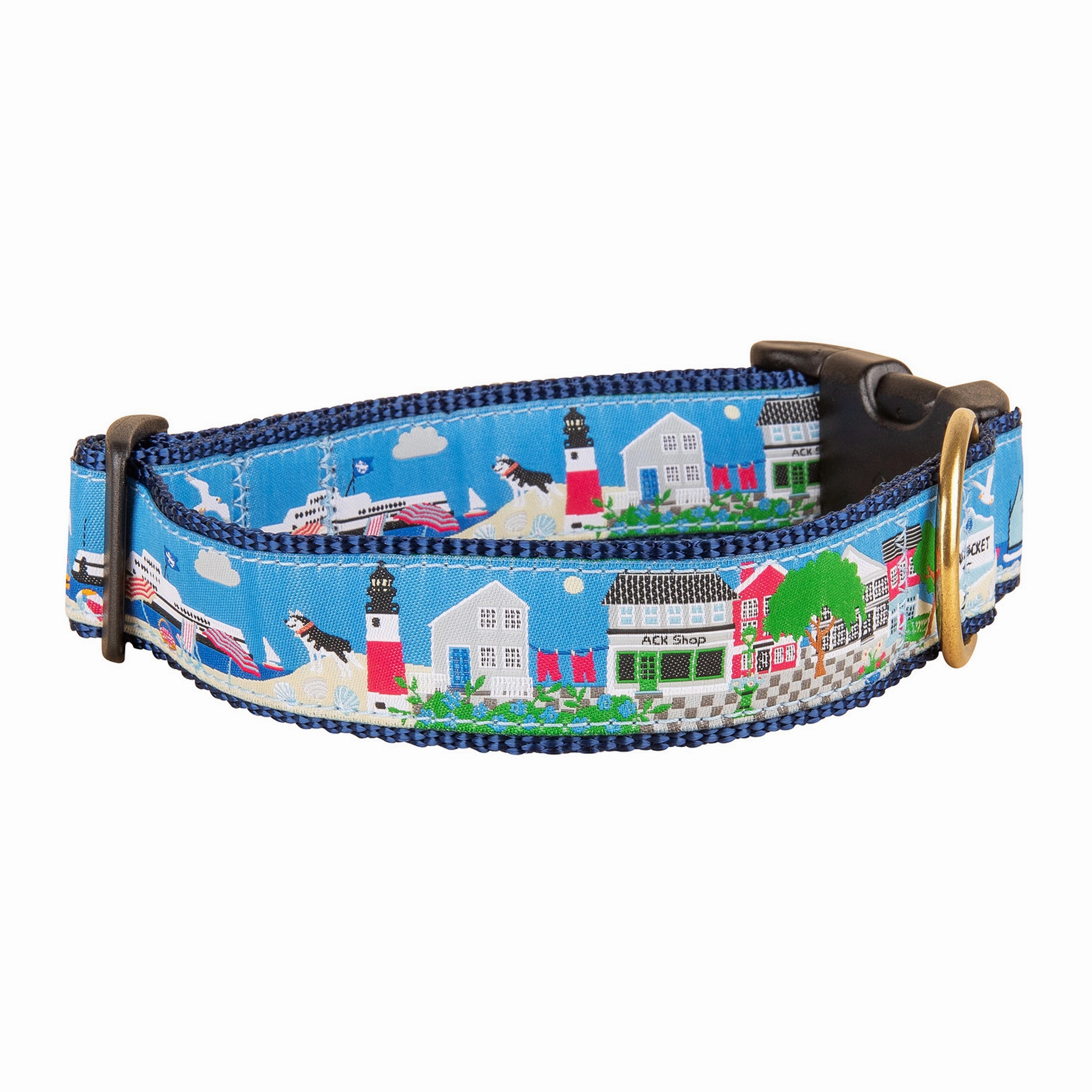 Nantucket Island Life Ribbon Dog Collar