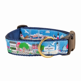 Nantucket Island Life Ribbon Dog Collar