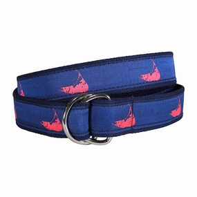 Nantucket Island Ribbon D-Ring Belt