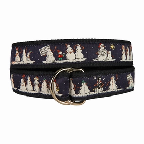 Naughty Snowmen Ribbon D-Ring Belt