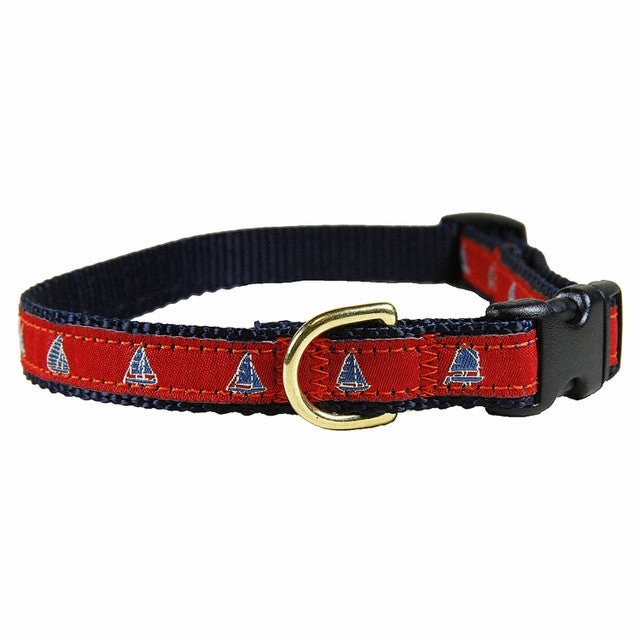 One Design Sailboats Ribbon Dog Collar