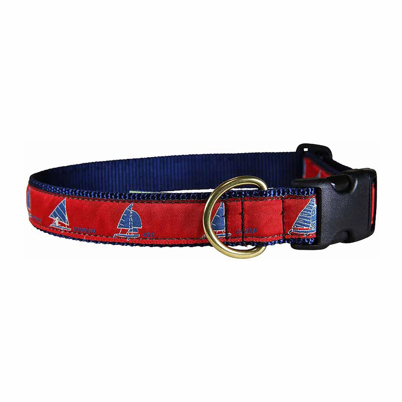 One Design Sailboats Ribbon Dog Collar