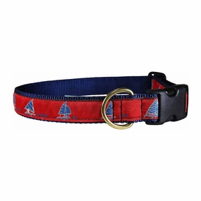 One Design Sailboats Ribbon Dog Collar