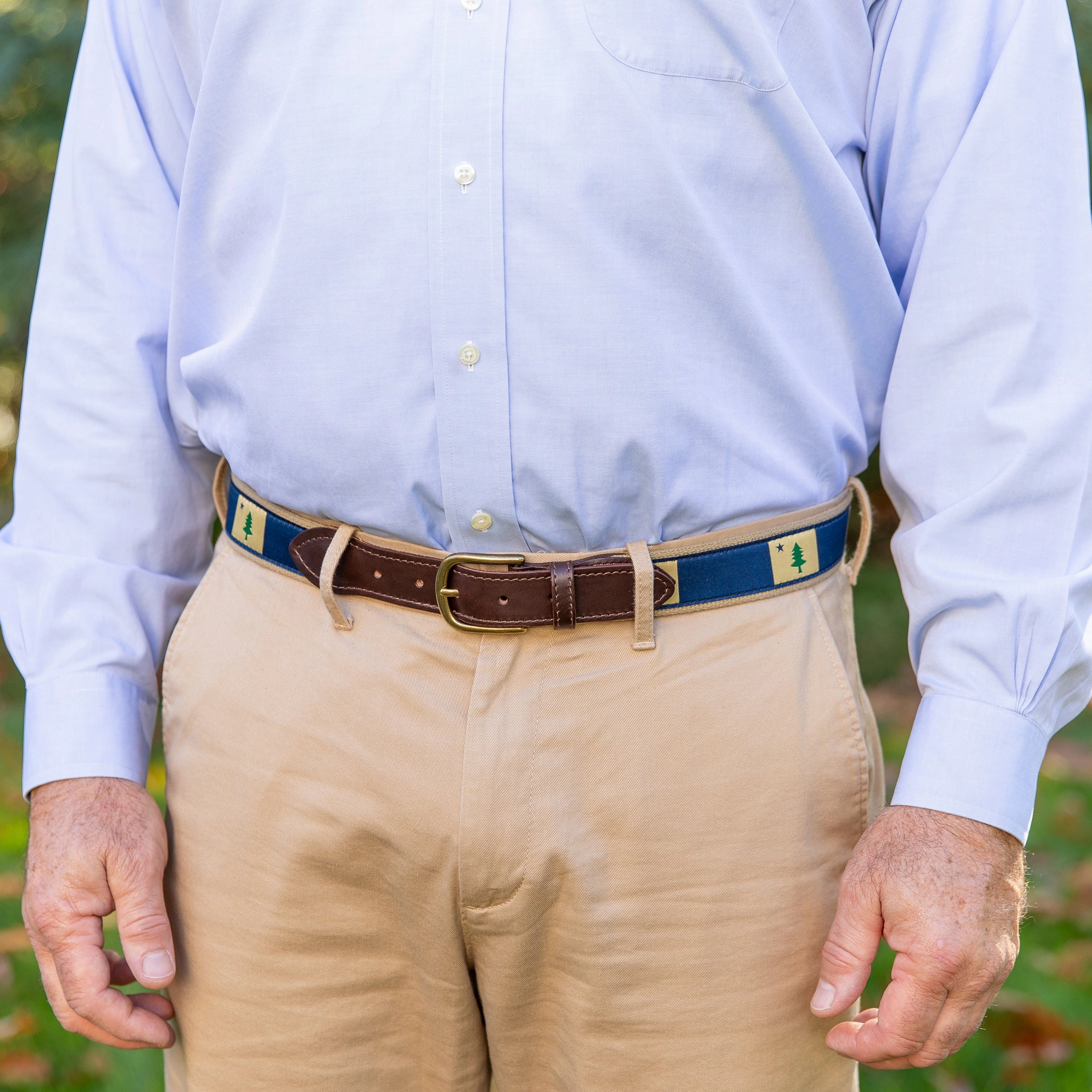 Original Maine Flag Ribbon Club Belt