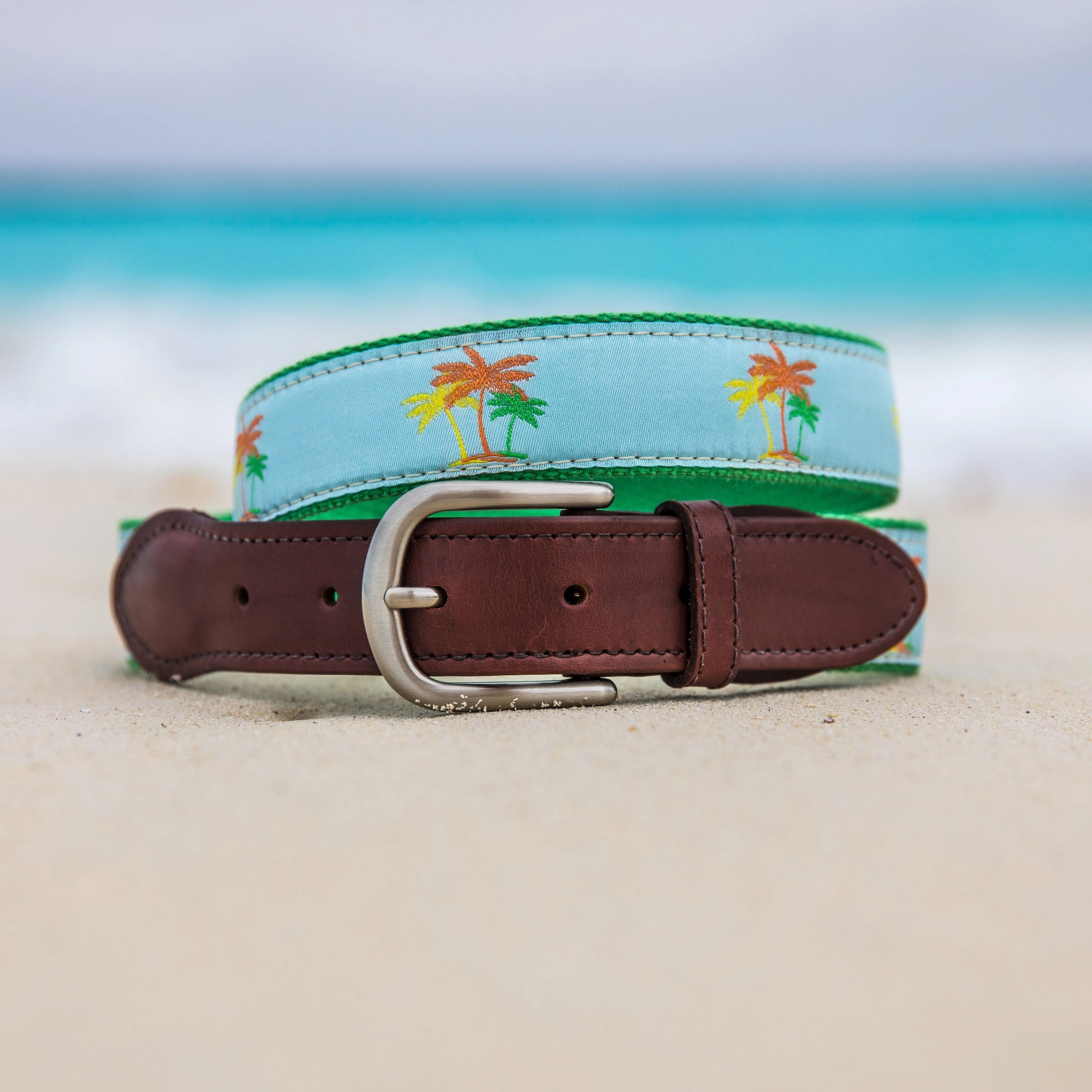 Palm Trees Ribbon Club Belt