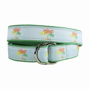 Palm Trees Ribbon D-Ring Belt