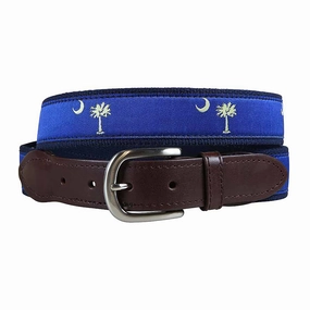 Palmetto Tree and Crescent Moon Ribbon Club Belt
