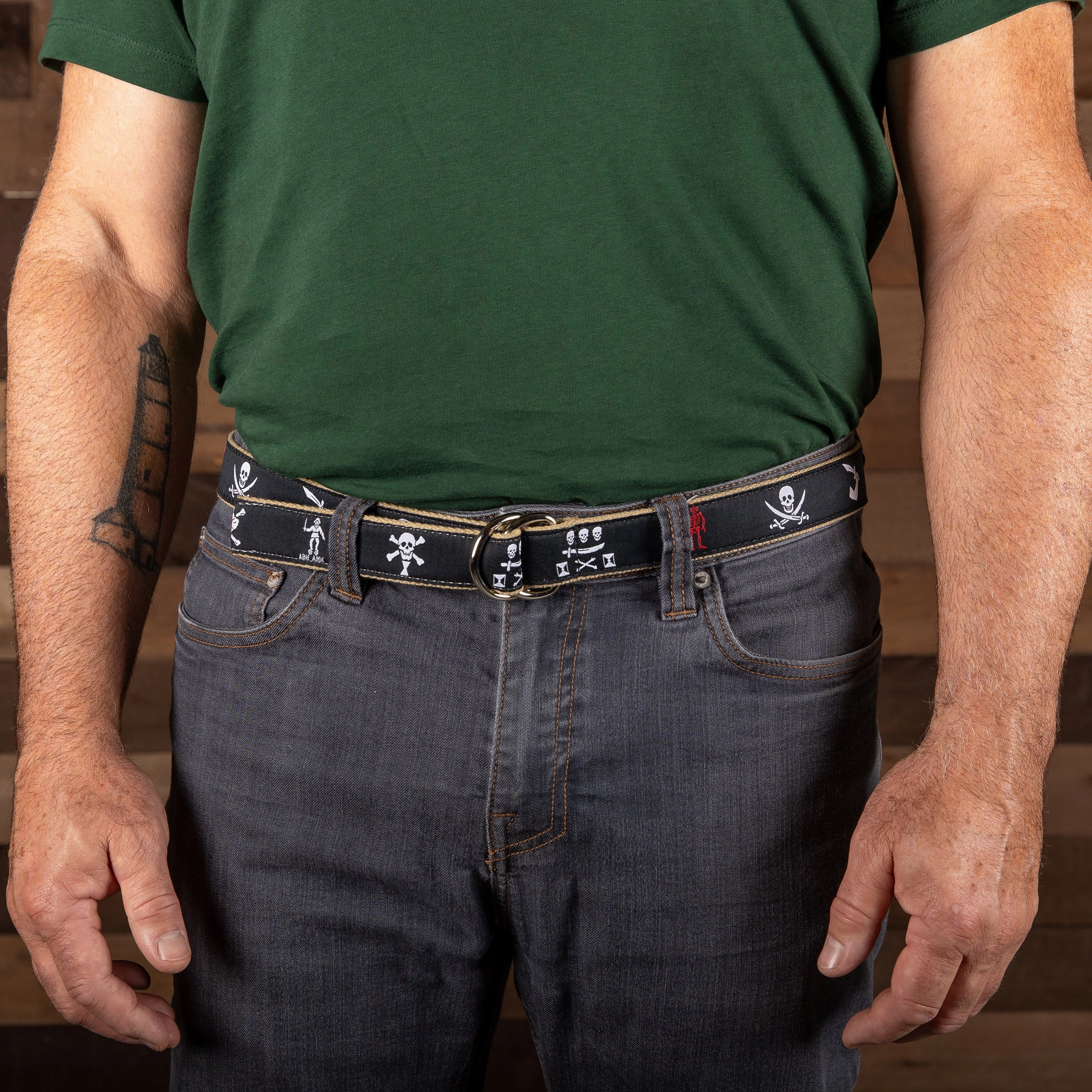 Pirate Flags Ribbon D-Ring Belt