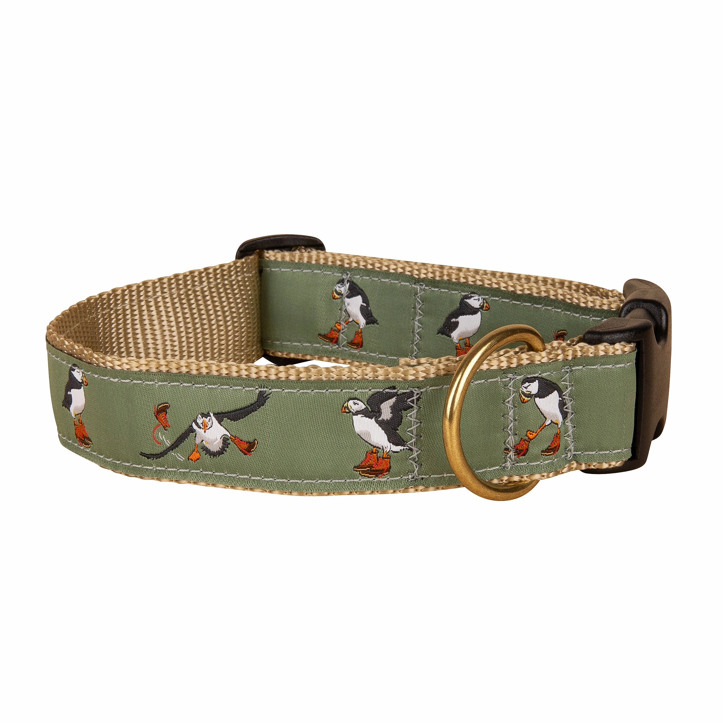 Puffins Ribbon Dog Collar