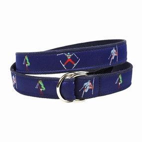 Retro Skier Ribbon D-Ring Belt