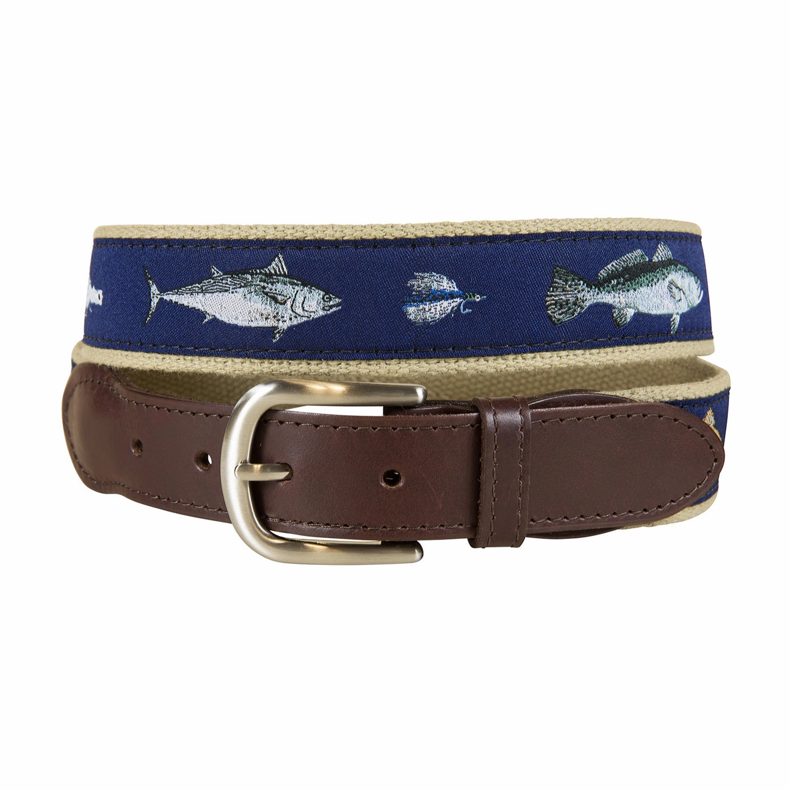 Saltwater Fish & Flies Ribbon Club Belt