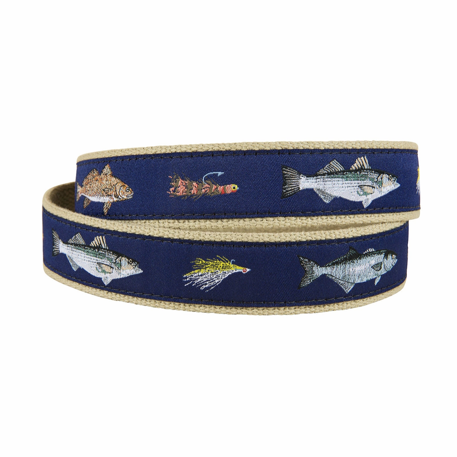 Saltwater Fish & Flies Ribbon Club Belt
