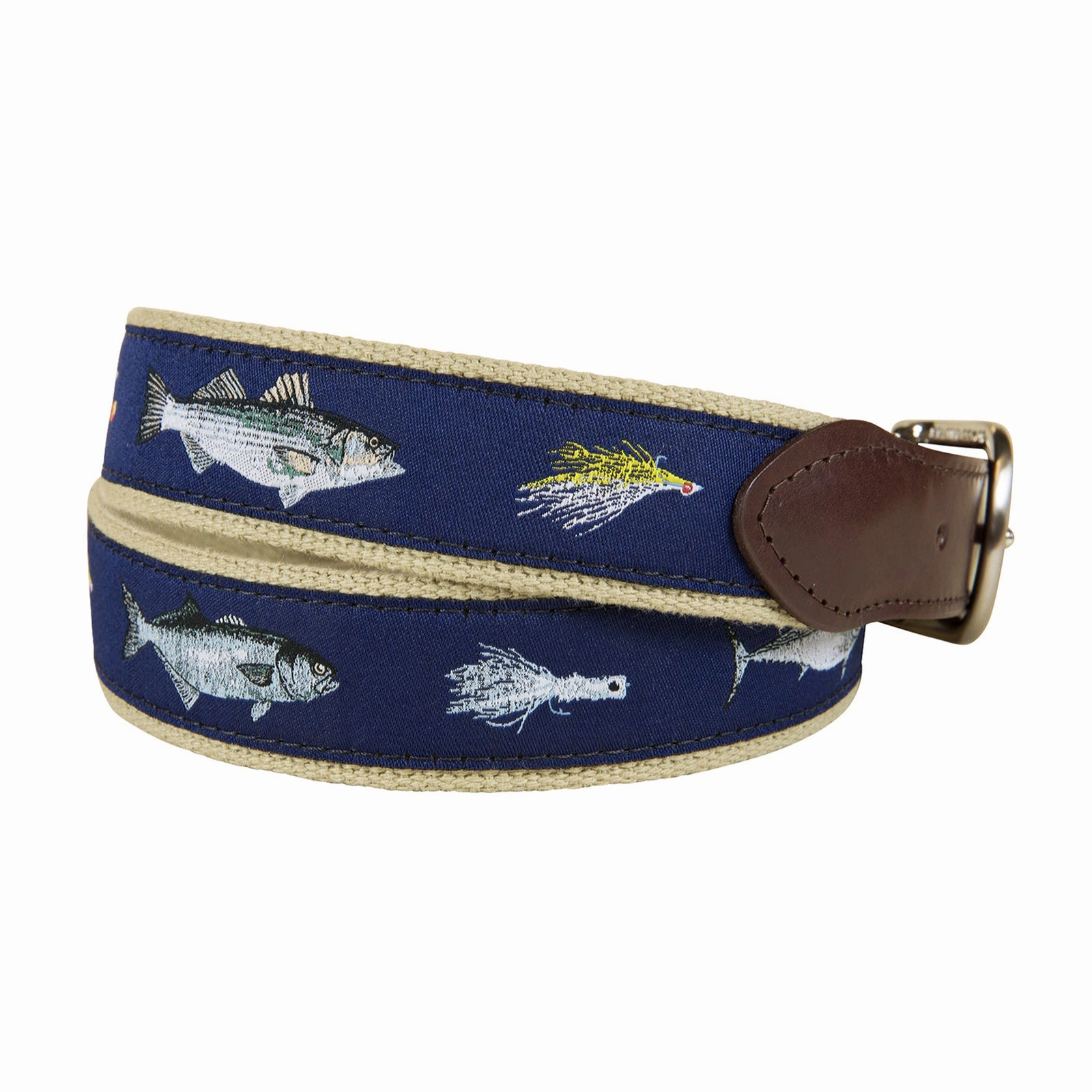 Saltwater Fish & Flies Ribbon Club Belt