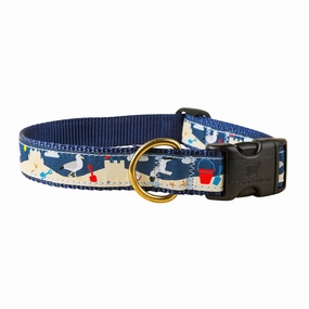 Seagulls & Sandcastles Ribbon Dog Collar