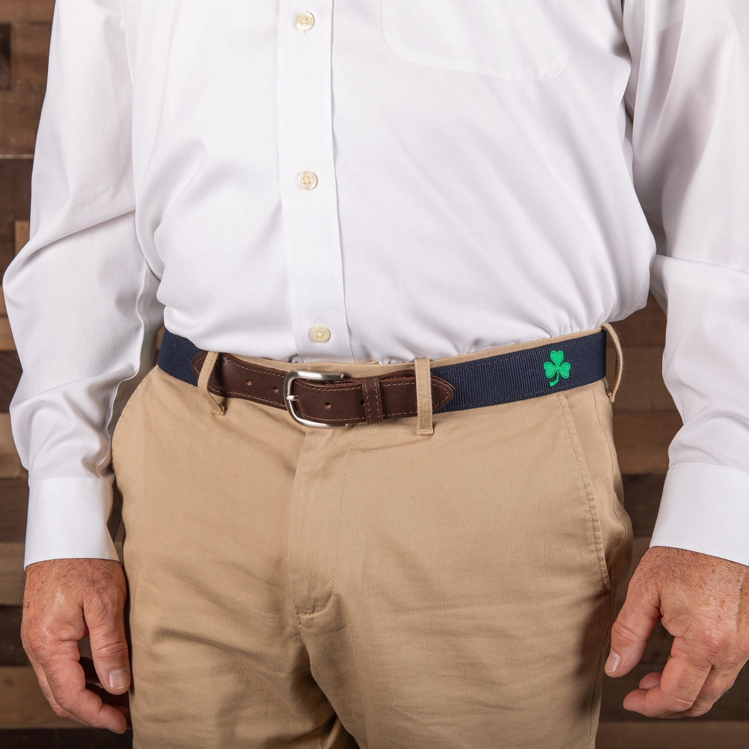 Shamrock Embroidered Belt