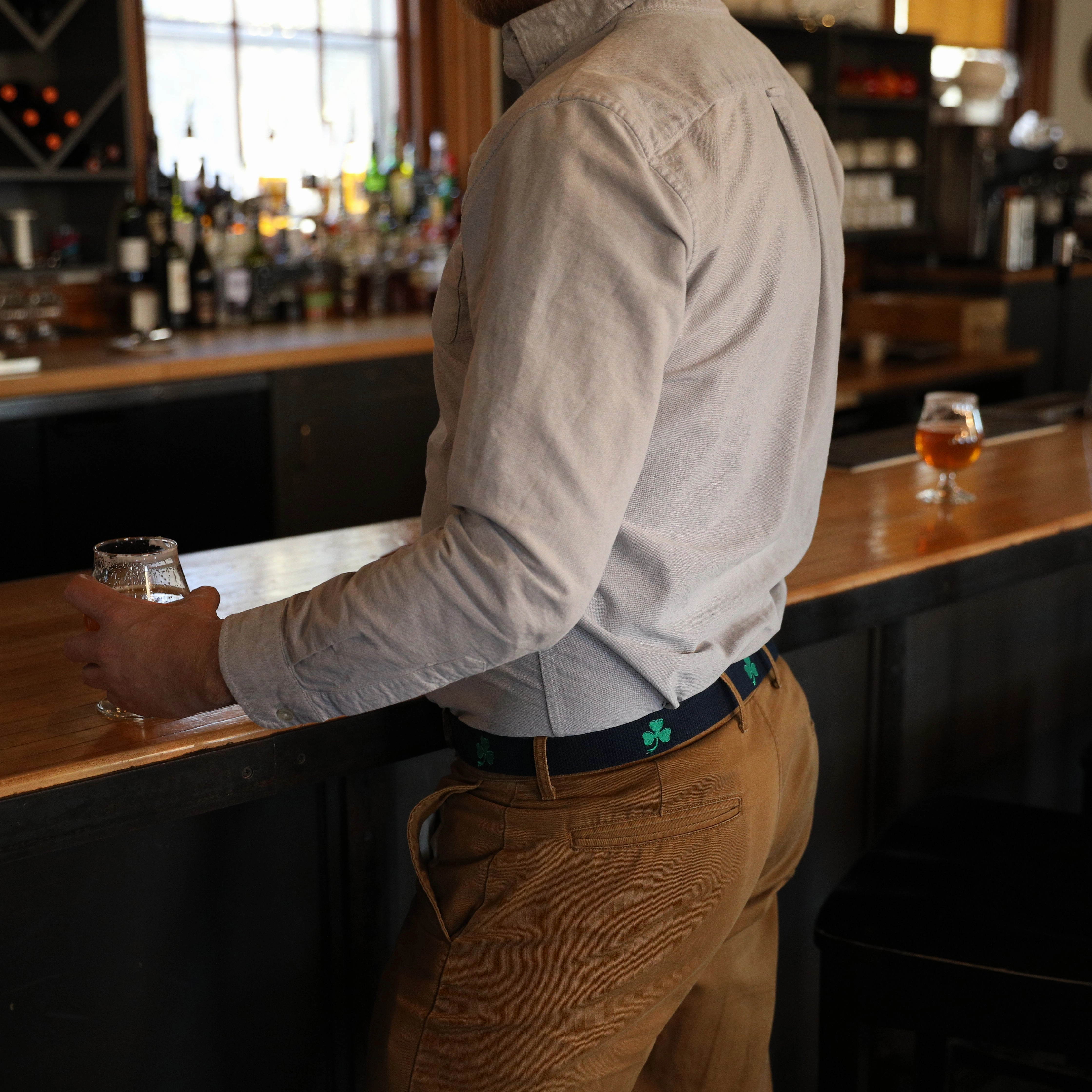 Shamrock Embroidered Belt