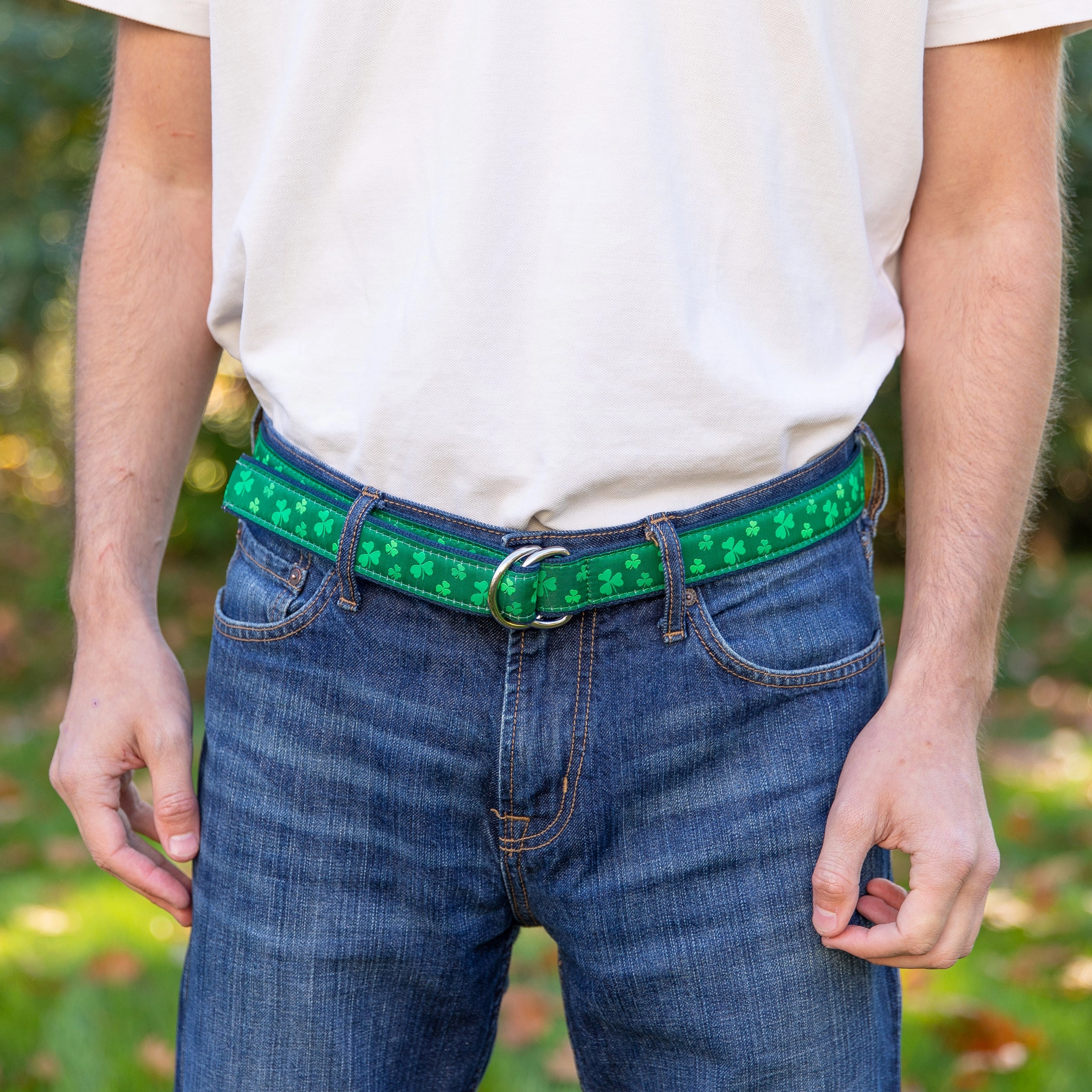 Shamrock Ribbon D-Ring Belt