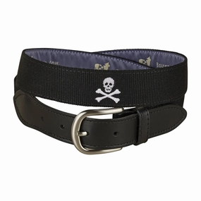 Skull & Bones Embroidered Belt