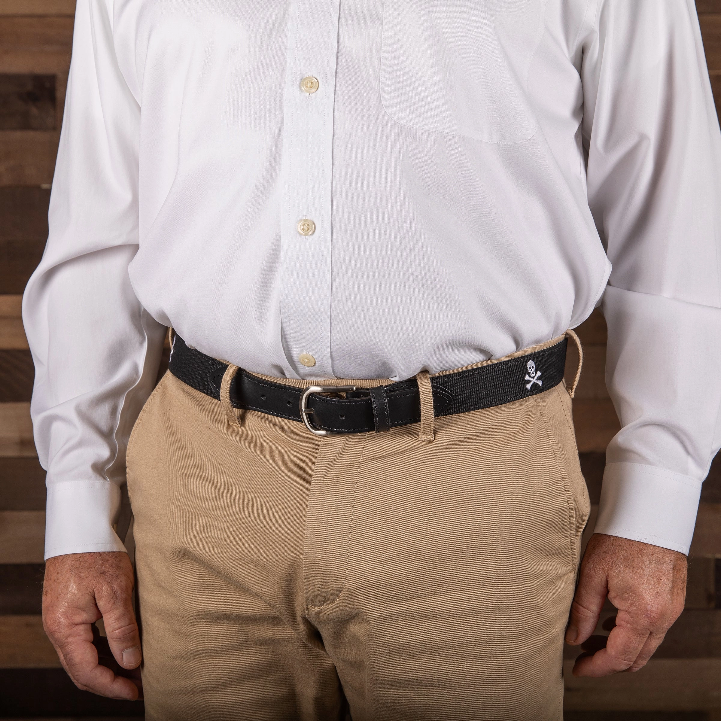 Skull & Bones Embroidered Belt