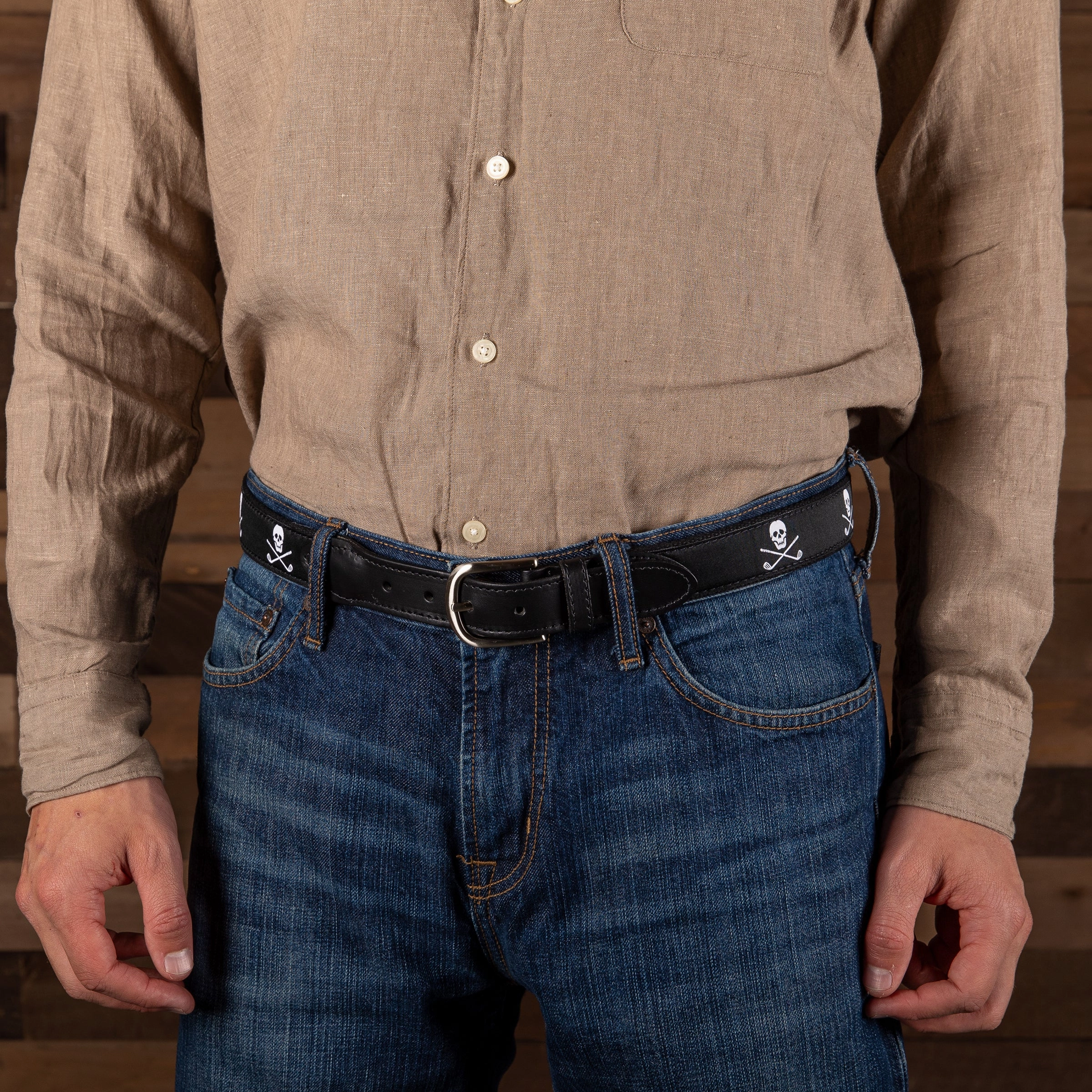 Skulls & Clubs Ribbon Club Belt