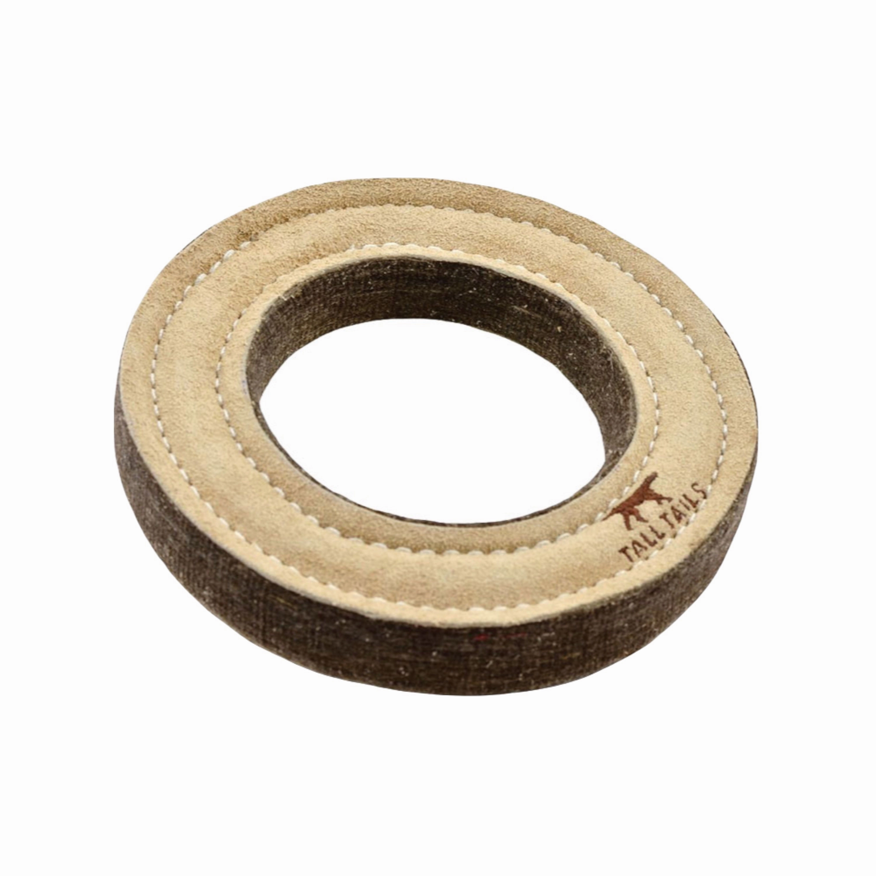 Tall Tails Leather Ring Toy 7"