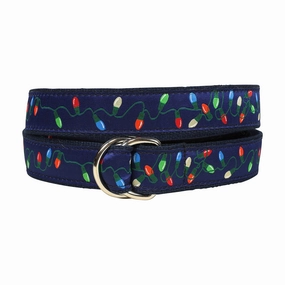 Tangled Christmas Lights Ribbon D-Ring Belt