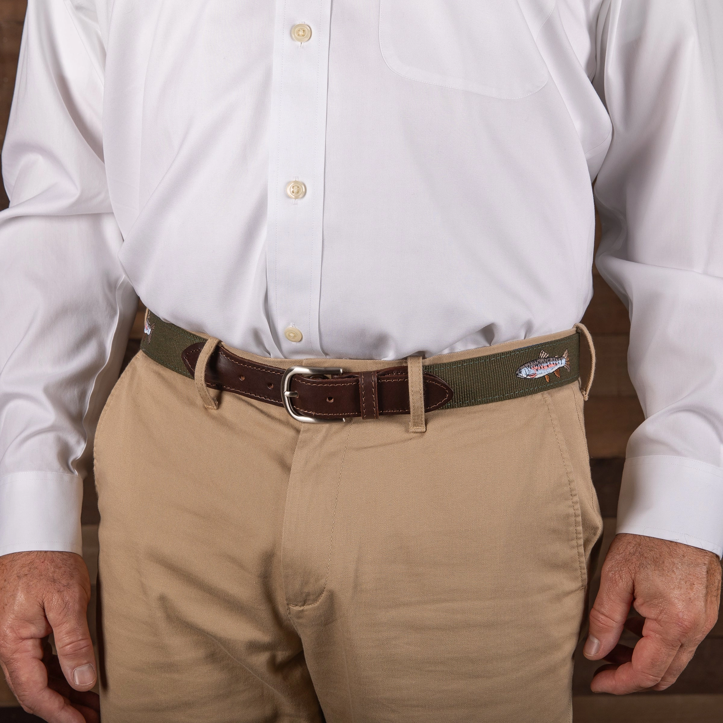 Trout Embroidered Belt