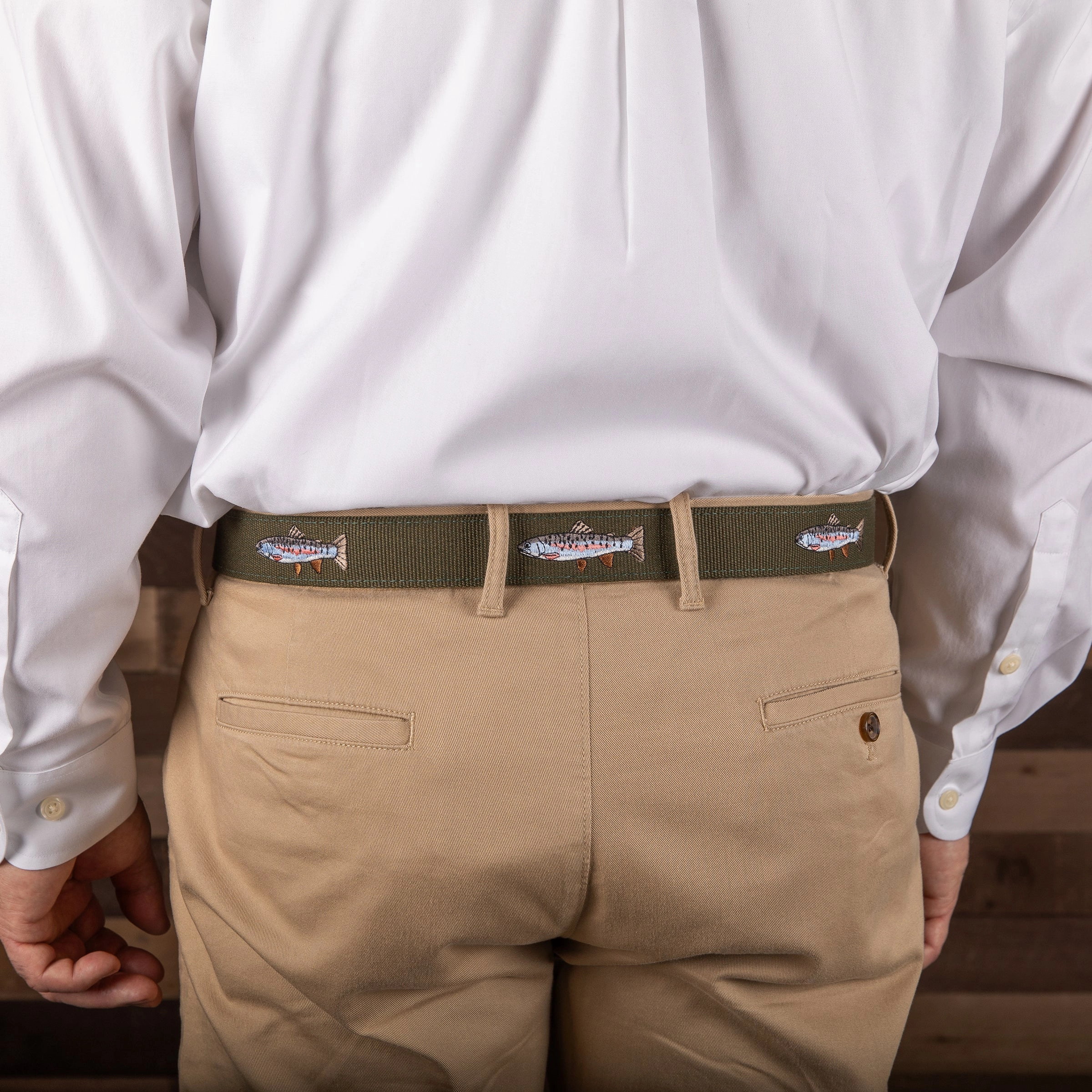 Trout Embroidered Belt