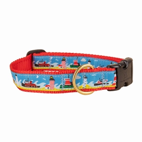 Tugboats Ribbon Dog Collar