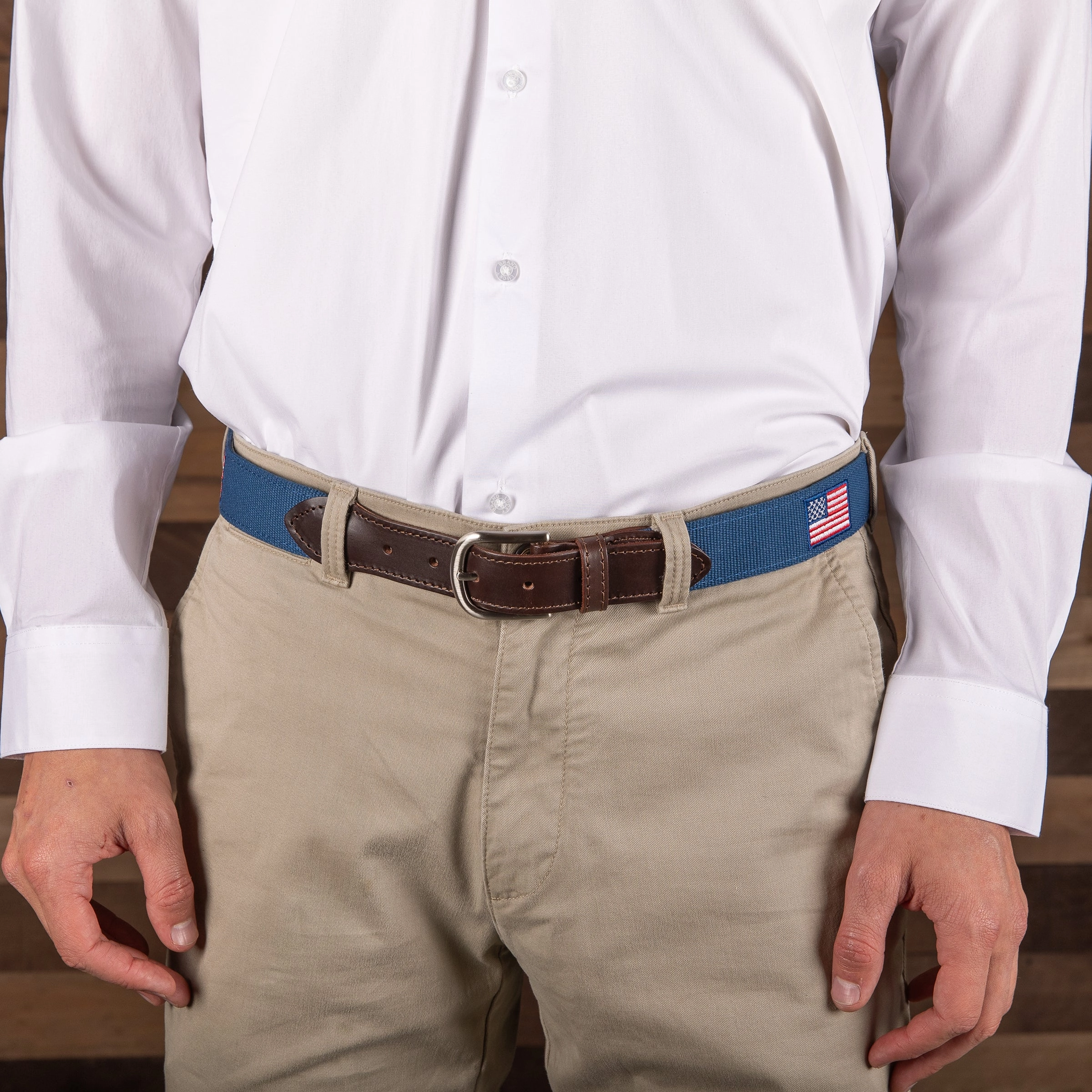 USA Flag Embroidered Belt