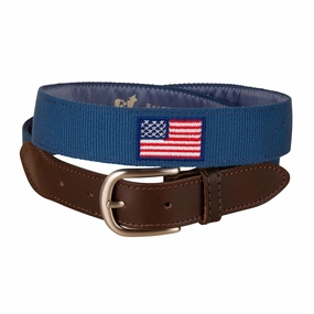 USA Flag Embroidered Belt