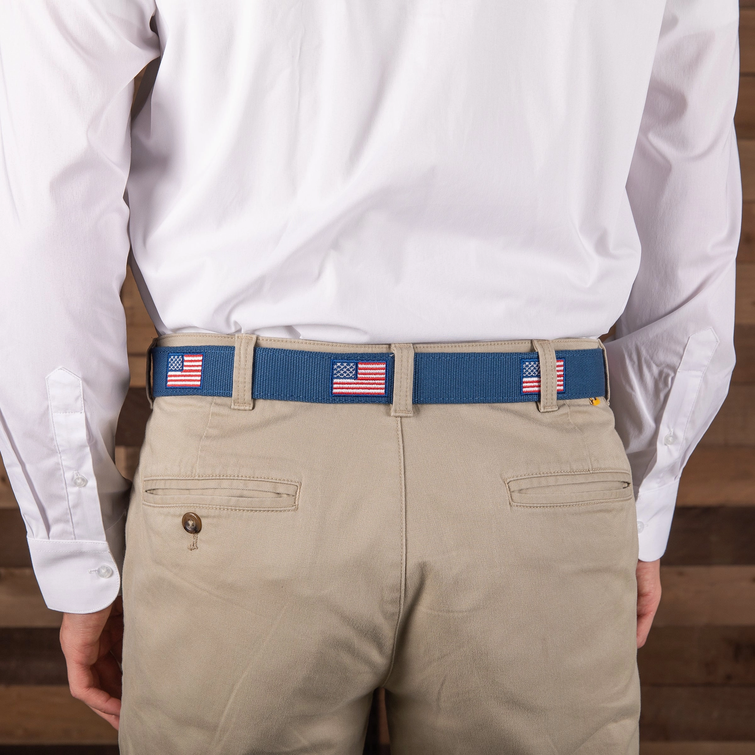USA Flag Embroidered Belt